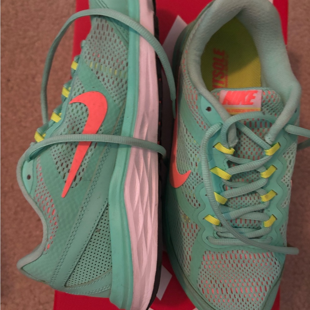 Nike Aqua and Neon Yellow Sneakers